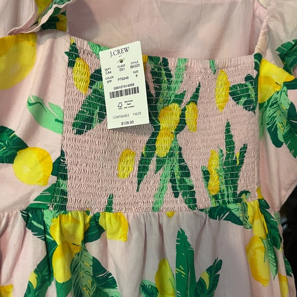 J. Crew Lemon Print Midi Dress with Ruffle Straps - Picture 2 of 2